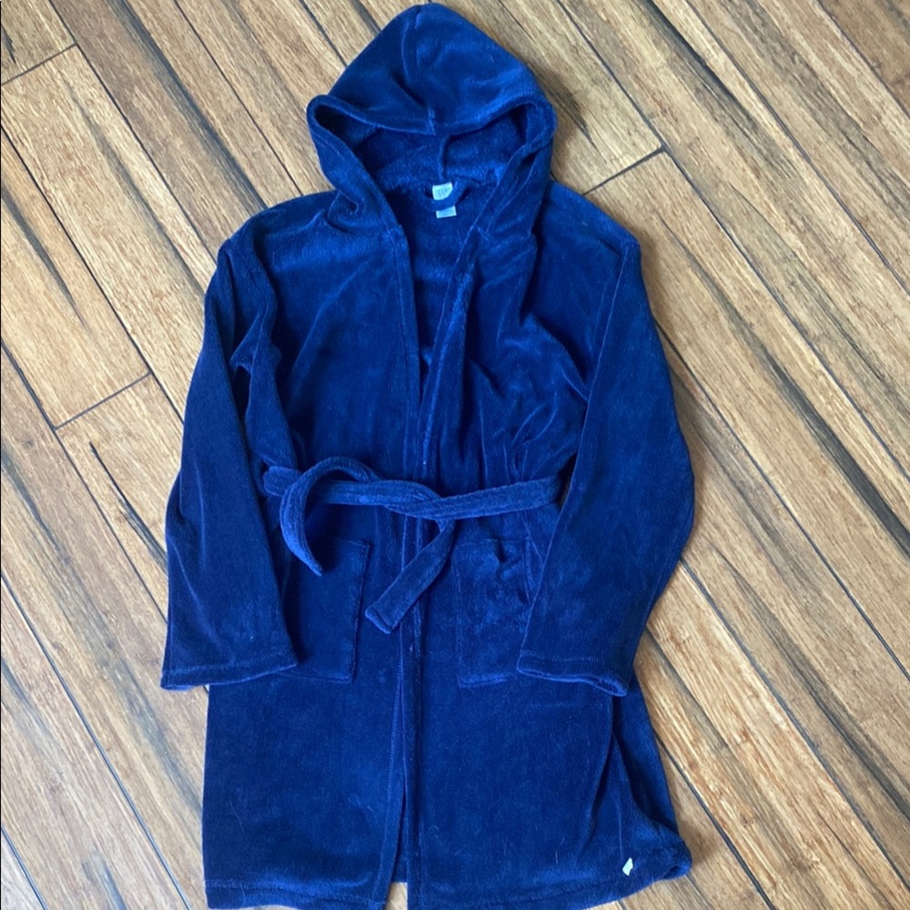 GAP Kids Sz 14 kids Navy Blue Hooded Robe